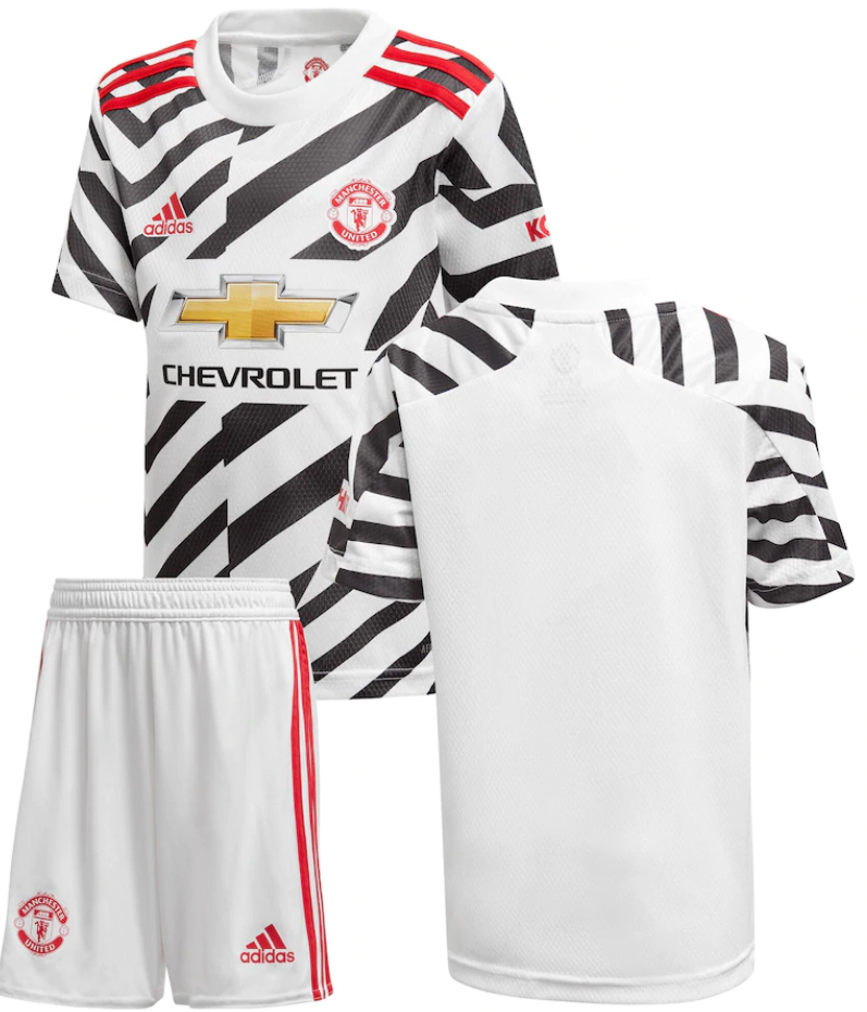 Kit infantil oficial Adidas Manchester United 2020 2021 III jogador